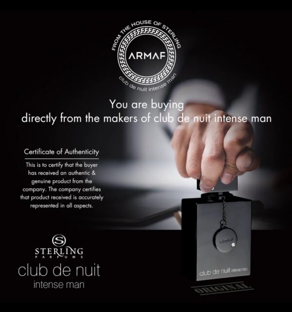 Club De Nuit Intense Man by Armaf EDT, 105ml - Image 3